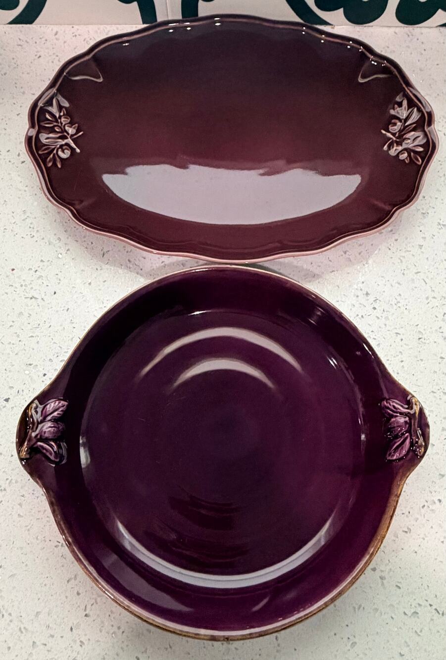 Vintage Sur La Table Oval Platter and Pie Dish Made in PORTUGAL